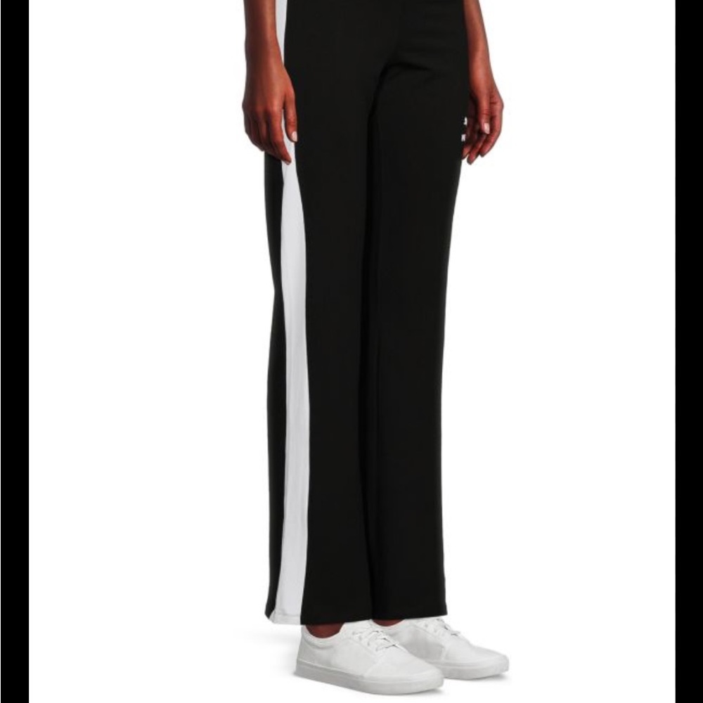 STYLE&CO sport pants black white stripe joggers